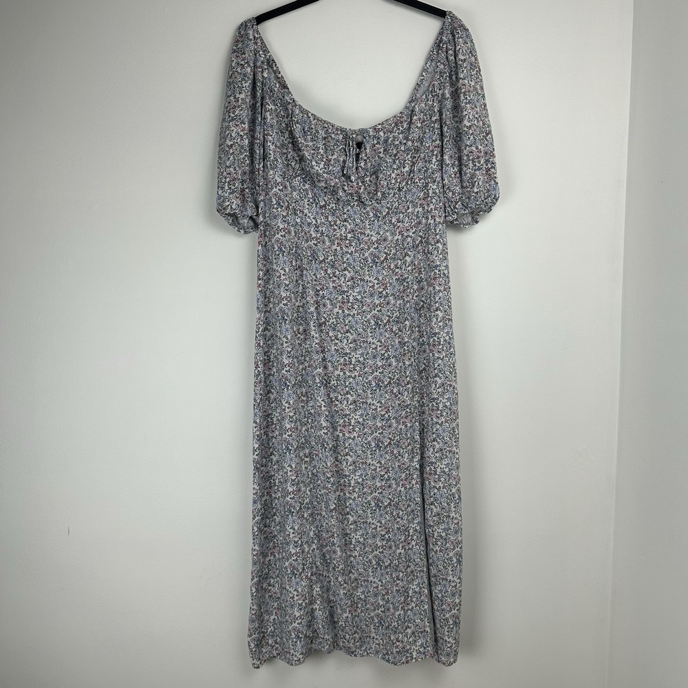 Divided Dress Size XL Blue Ditzy‎ Floral Milkmaid Peasant Soft Girl Coquette